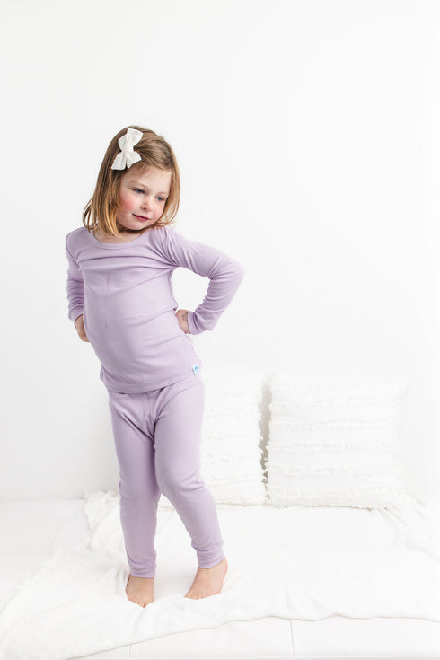 lavender-ribbed-long-sleeve-pjs Big Dreams Little Jammie Session Sophia's Style-2